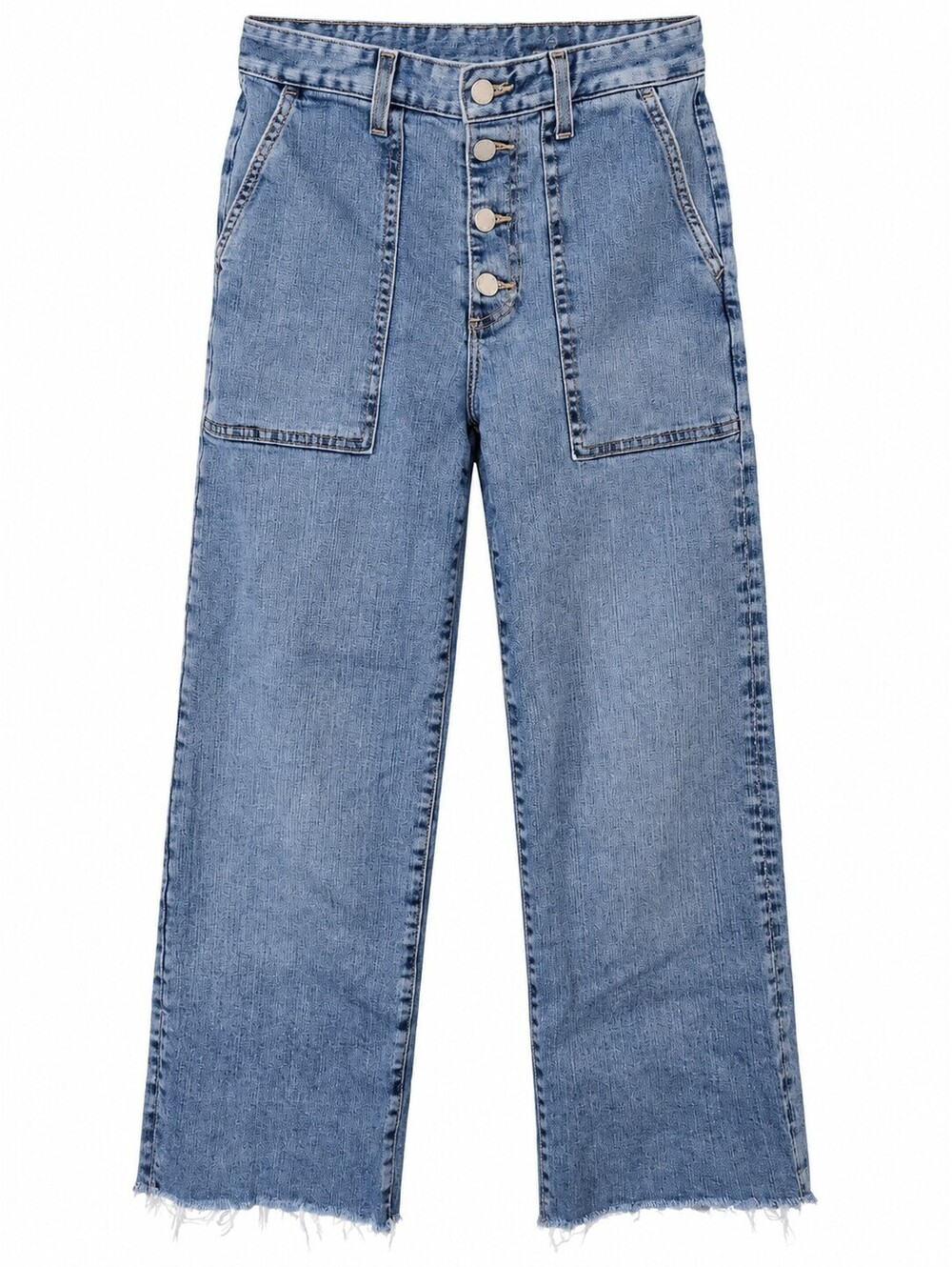 Adriana Goldschmied Womens 26 Etta Fatigue Button Fly Crop Flare Jeans Raw Hem